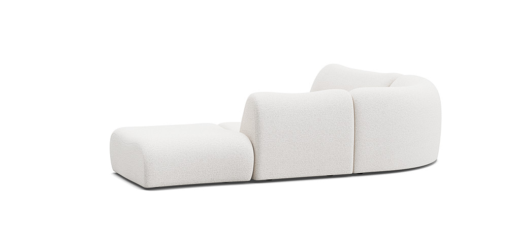 1977 Sectional Curved Corner Sofa with Ottoman